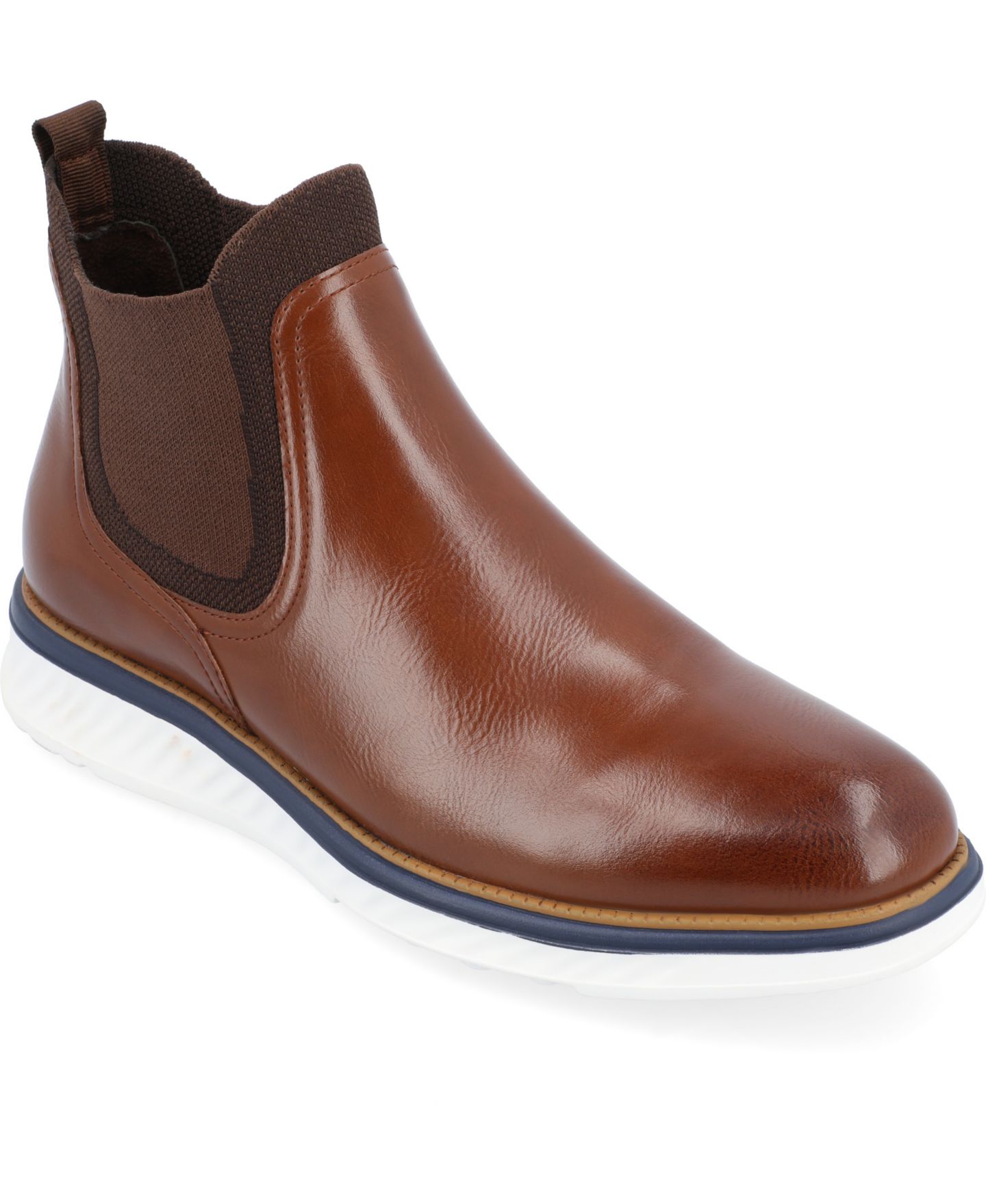 Мужские ботинки Vance Co. Hartwell Tru Comfort Foam Pull-On Round Toe Chelsea Boot, цвет: Коричневый — фото 1