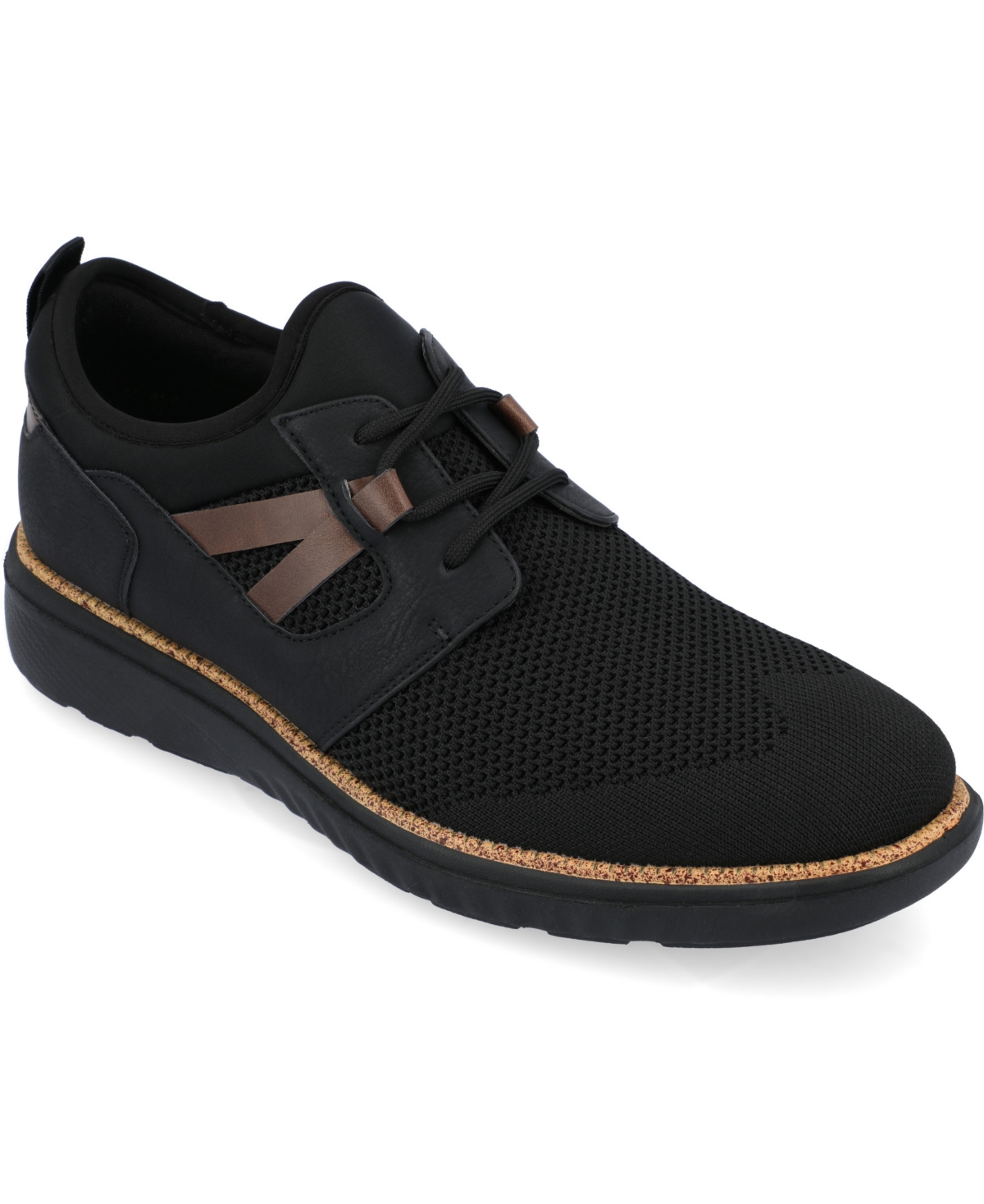 Shop Vance Co. Men's Claxton Tru Comfort Foam Knit Lace-up Round Toe Sneaker In Black