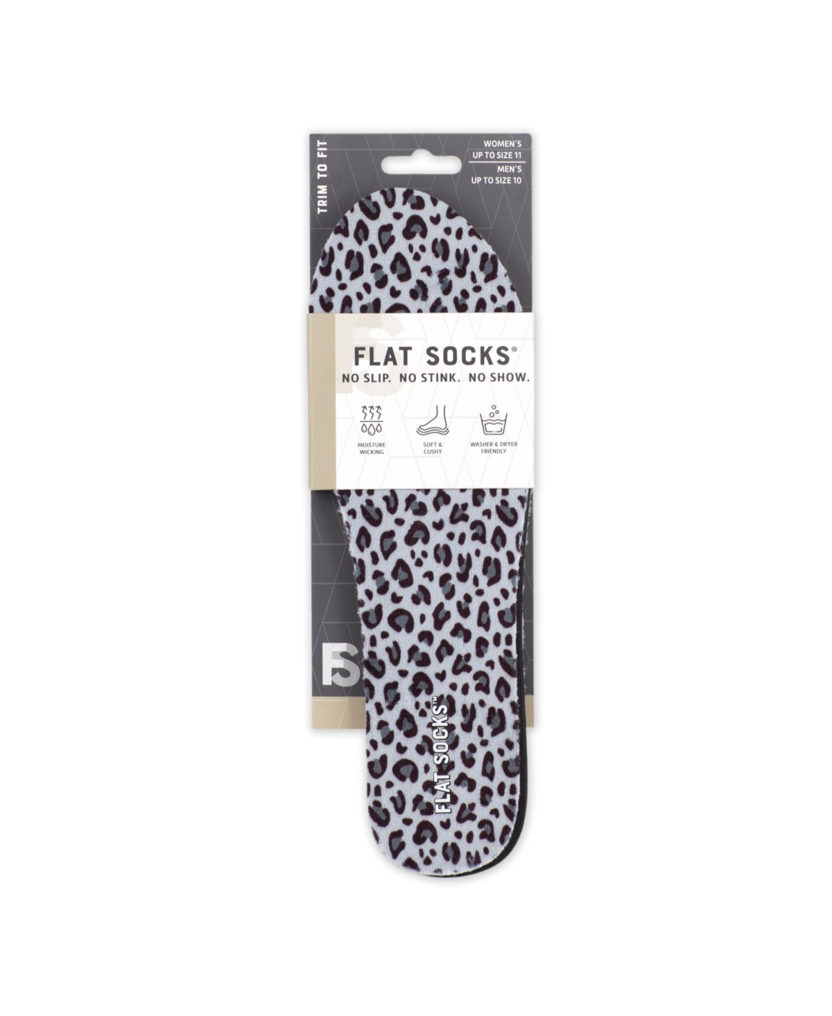 Foot Petals Women's Black, Leopard, Snow Leopard, Flat Socks