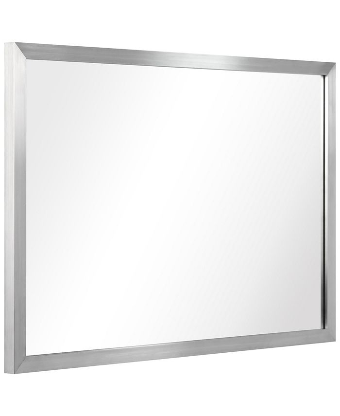 Empire Art Direct Contempo Brushed Stainless Steel Rectangular Wall Mirror, 20 x 30 - Black