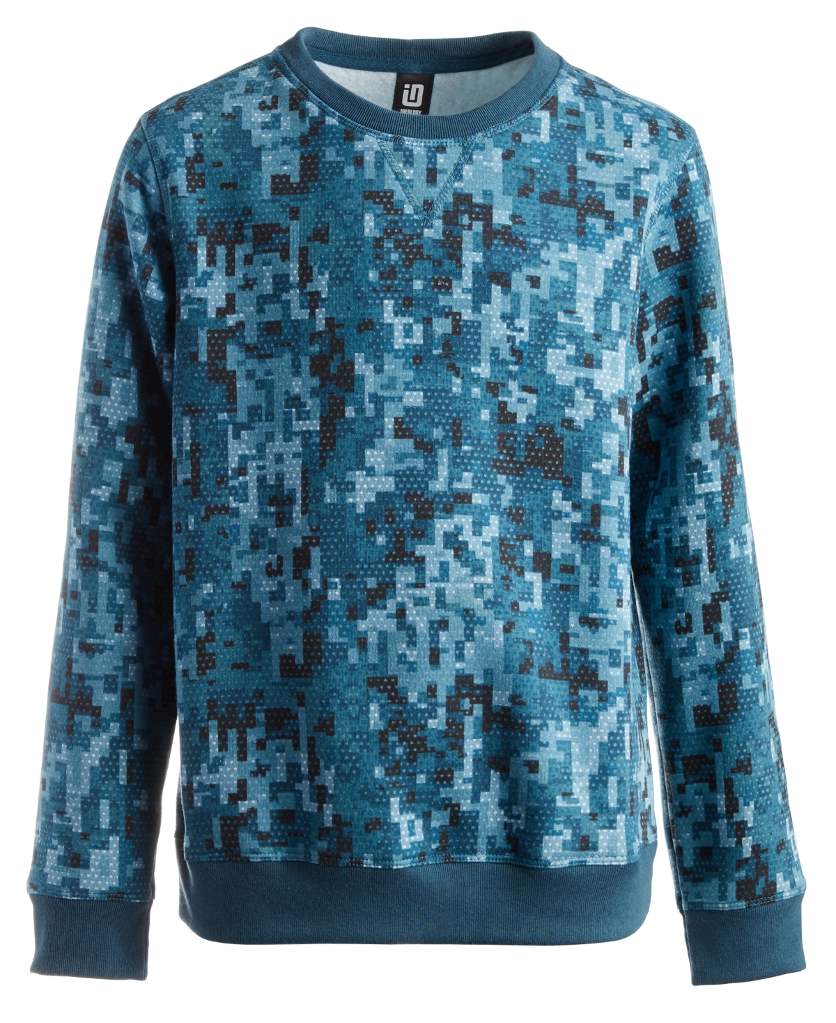 Id Ideology Big Boys Pixel Camo Fleece Sweatshirt, Created For Macy's In Sapphire Lake