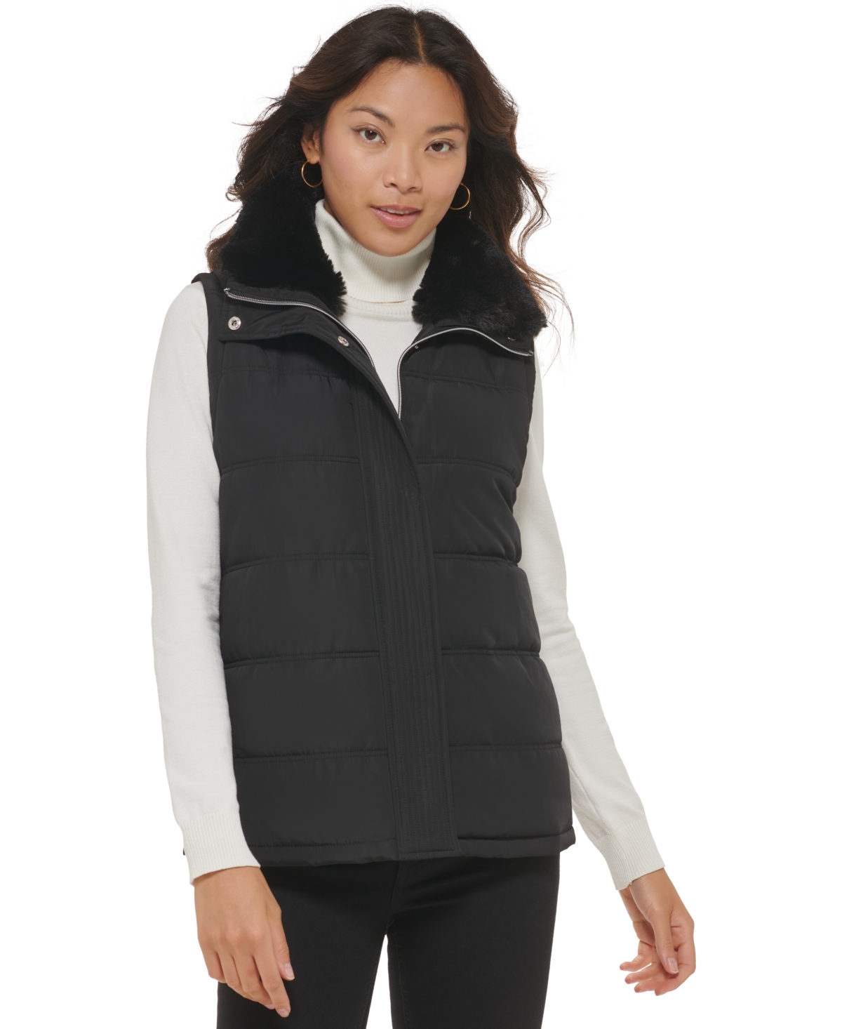 Calvin Klein Faux Fur Collar Puffer Vest | Smart Closet