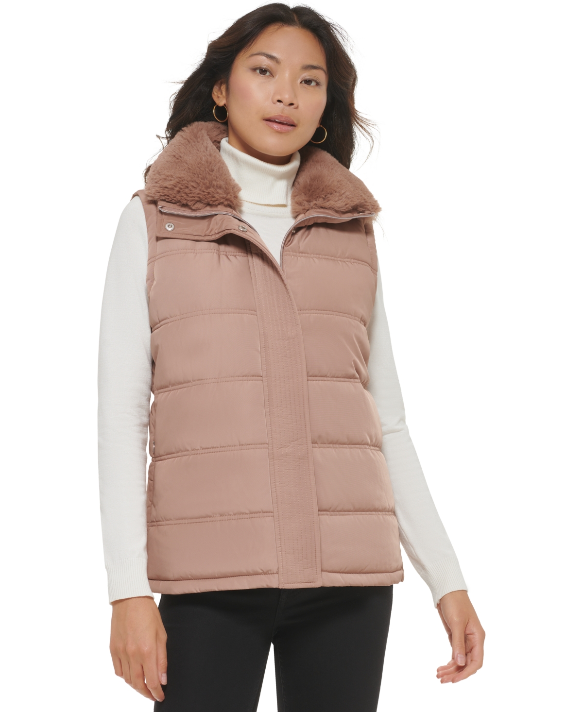 Calvin Klein Faux Fur Collar Puffer Vest | Smart Closet
