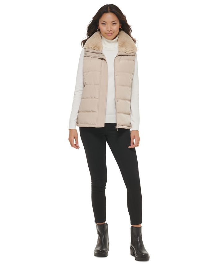 Calvin Klein Faux Fur Collar Puffer Vest & Reviews Coats & Jackets