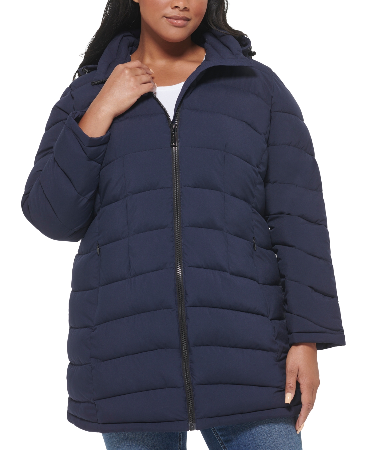 een andere Ambitieus neutrale Calvin Klein Plus Size Hooded Packable Puffer Coat, Created For Macy's In  Dark Navy | ModeSens