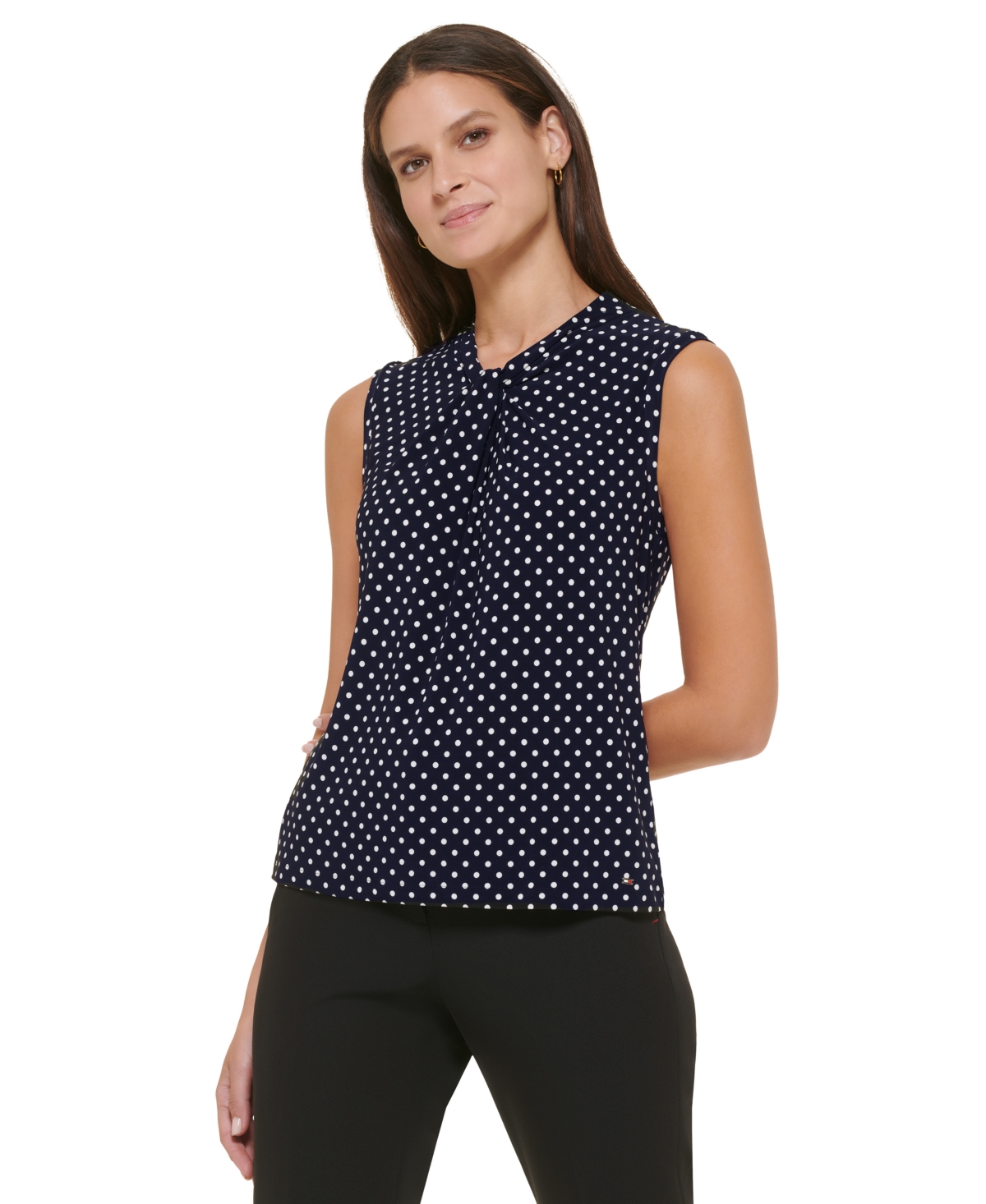 Tommy Hilfiger Women's Knot-Neck Top -ivy
