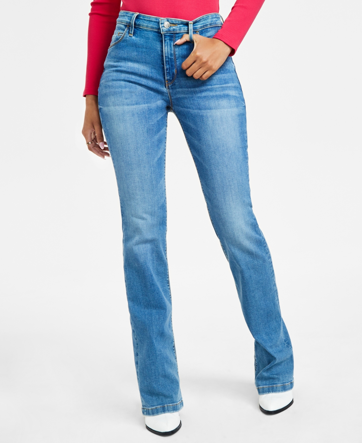 Shop Guess Women's Sexy Mid-rise Bootcut Jeans In Alpha