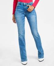 Michael Kors Cotton Rhinestone-Embellished Straight-Leg Jeans - Macy's