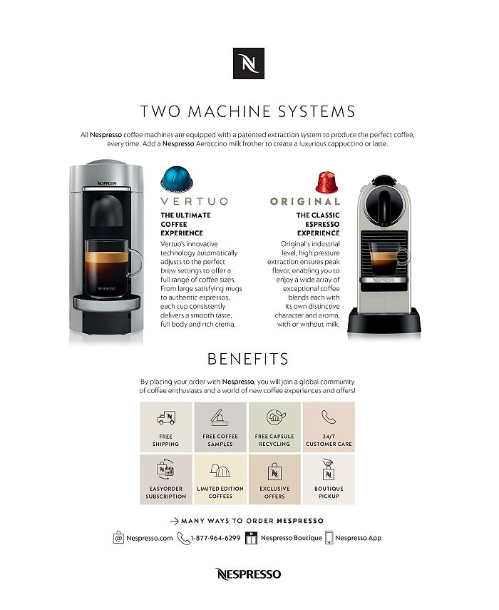 Nespresso Vertuo Next Deluxe Coffee and Espresso Machine by De'Longhi,  Chrome with Aeroccino Milk Frother - Macy's