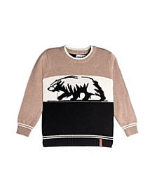 Boy Jacquard Knit Top With Bear - Toddler|Child