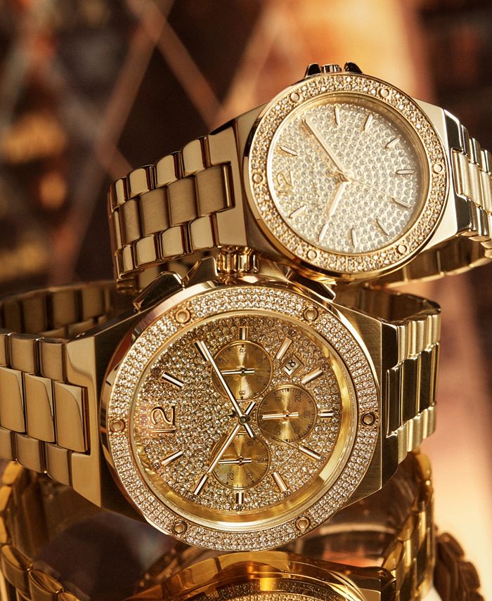 Michael kors gold and sales diamond watch