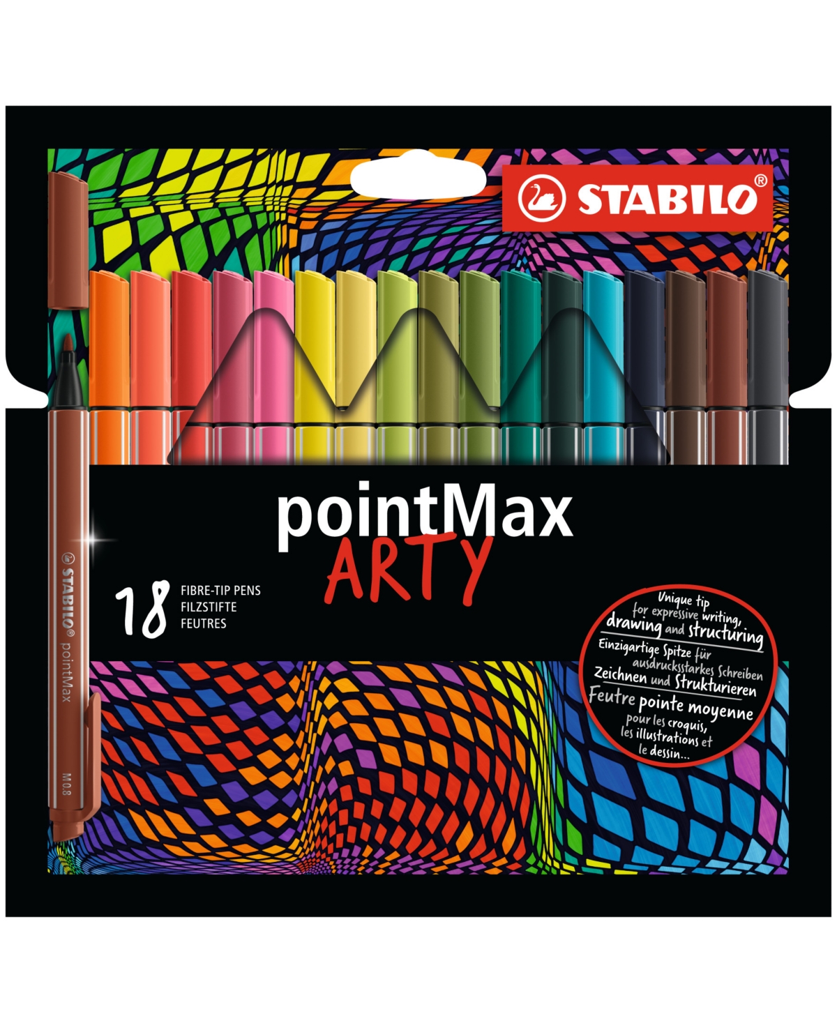 Arty Pointmax Pens 18 Piece Set - Multi