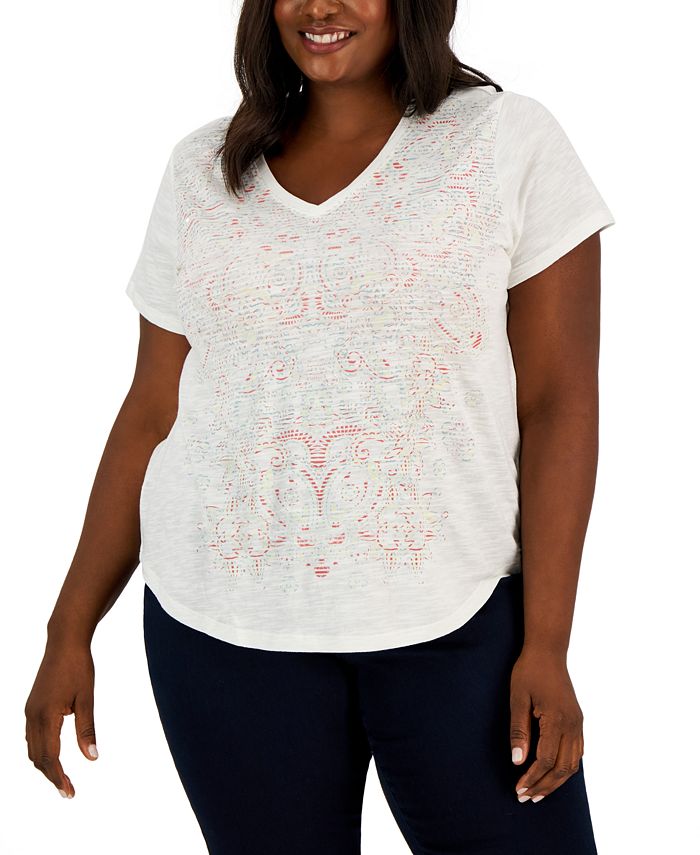 Macy's style and co plus size tops sales