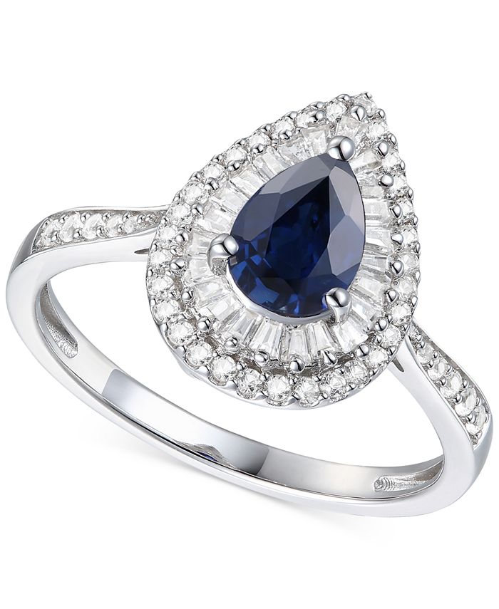 Macy's sapphire and diamond on sale ring