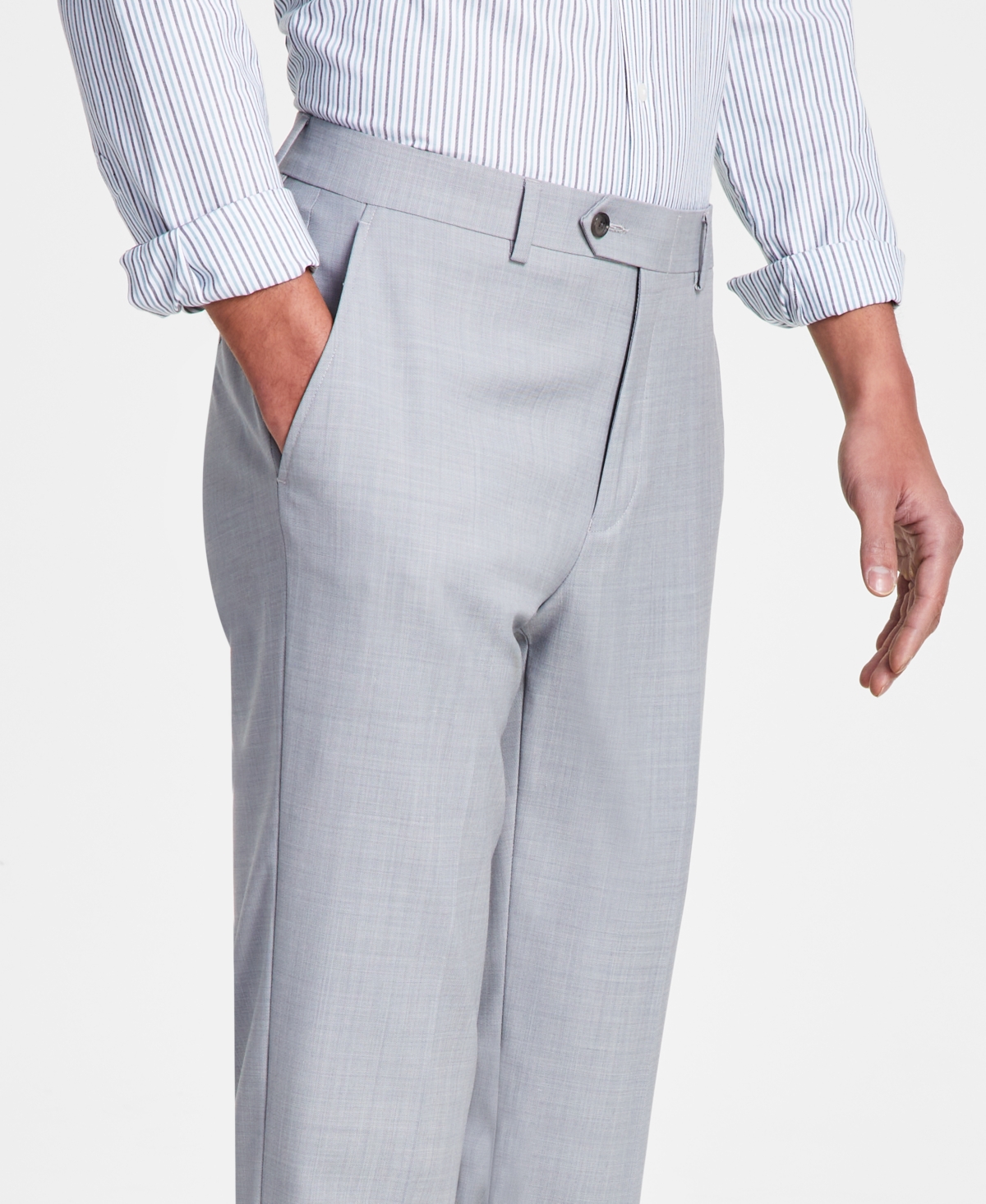 Bar Iii Men's Slim-Fit Wool Sharkskin Suit Pants, Created for Macy's