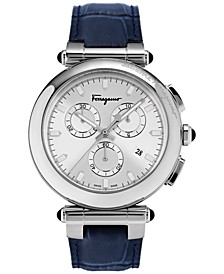 Men's Chronograph Idillio Blue Leather Strap Watch 42mm