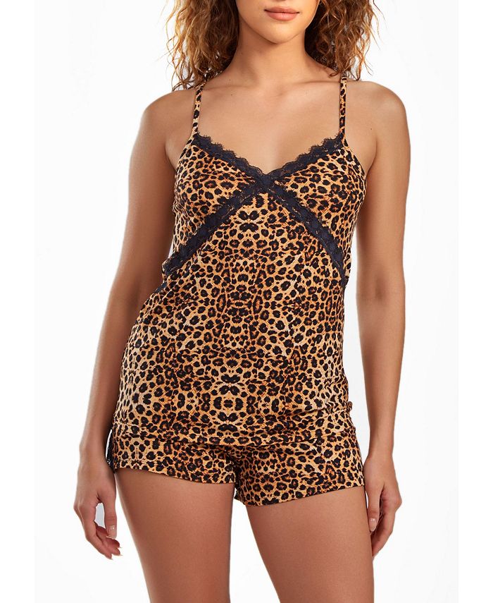 Leopard pajama short set on sale