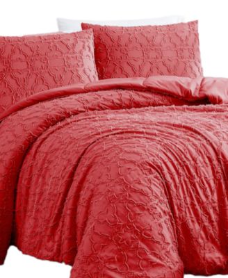 Stella Clipped Jacquard 3-Pc. Comforter Set, King