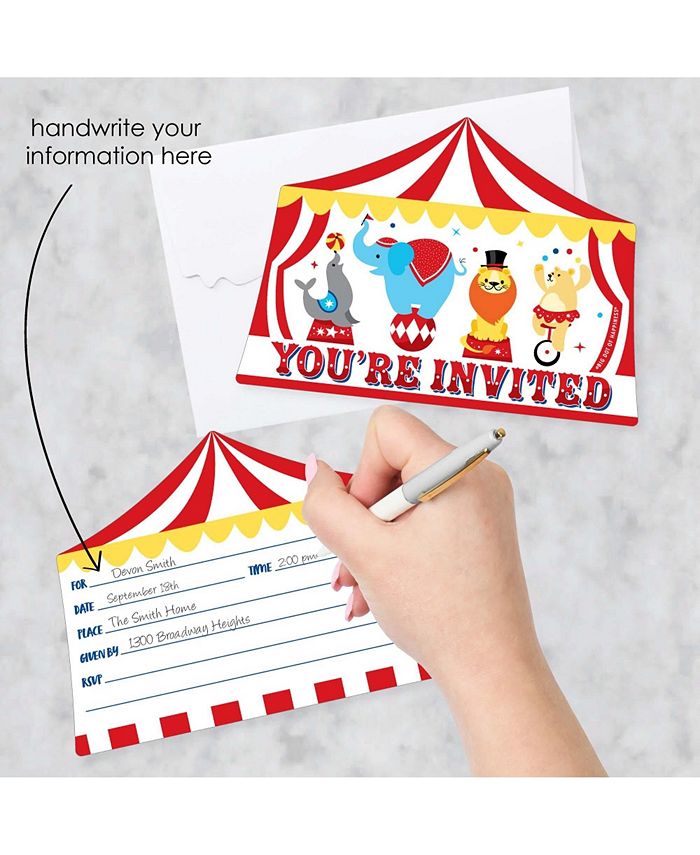 Big Dot of Happiness Carnival - Step Right Up Circus - Shaped Fill-In ...