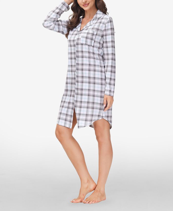 Nelly Notch Printed Sleep Shirt