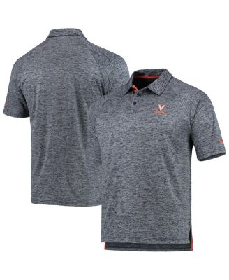 Men's Heathered Navy Virginia Cavaliers Down Swing Raglan Team Polo Shirt