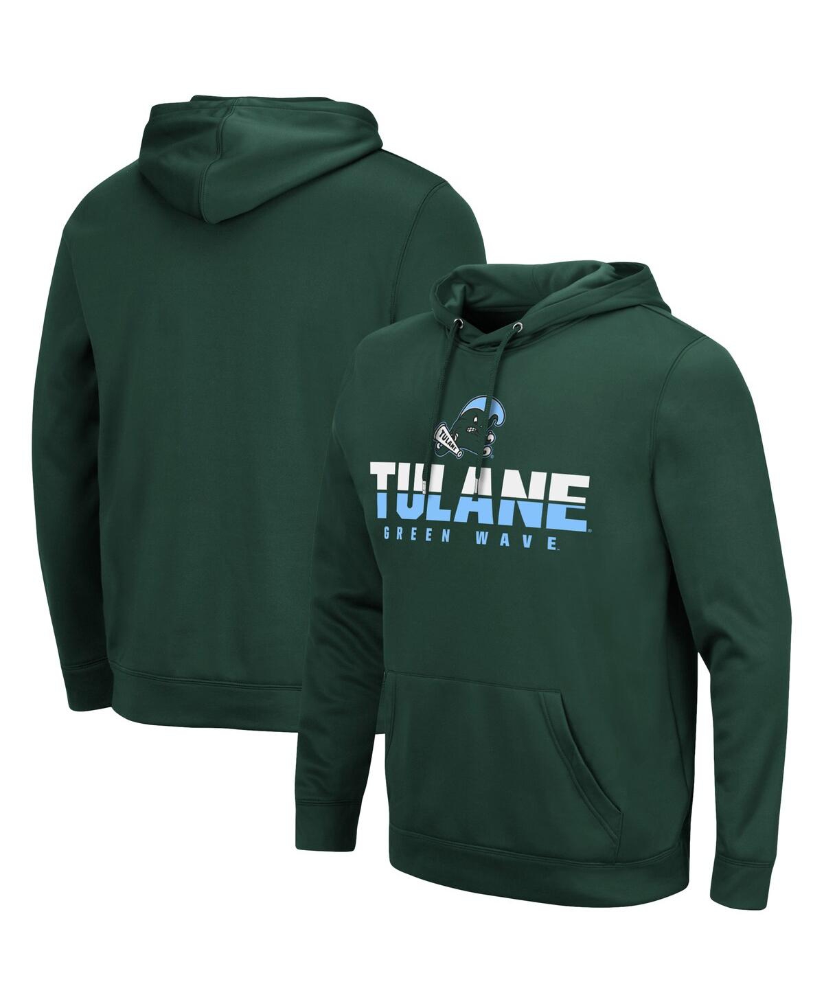 Men's ColosseumTulaneWave Lantern Pullover Hoodie - Green