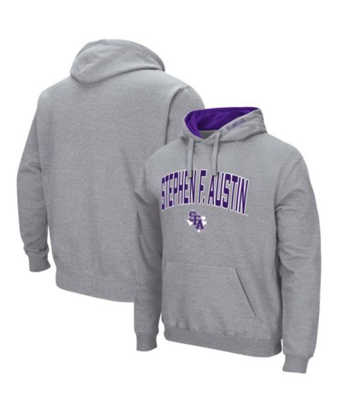 Мужское худи Colosseum Stephen F Austin Lumberjacks Arch and Logo Pullover, цвет: Меланжевый серый