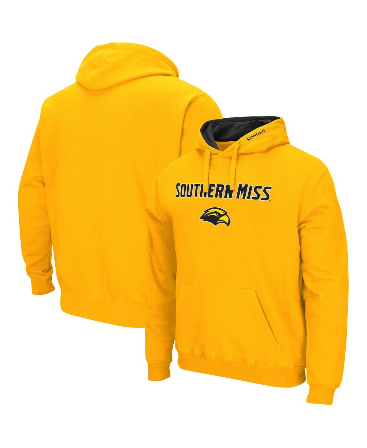 COLOSSEUM MEN'S COLOSSEUM GOLD SOUTHERN MISS GOLDEN EAGLES ARCH AND LOGO PULLOVER HOODIE