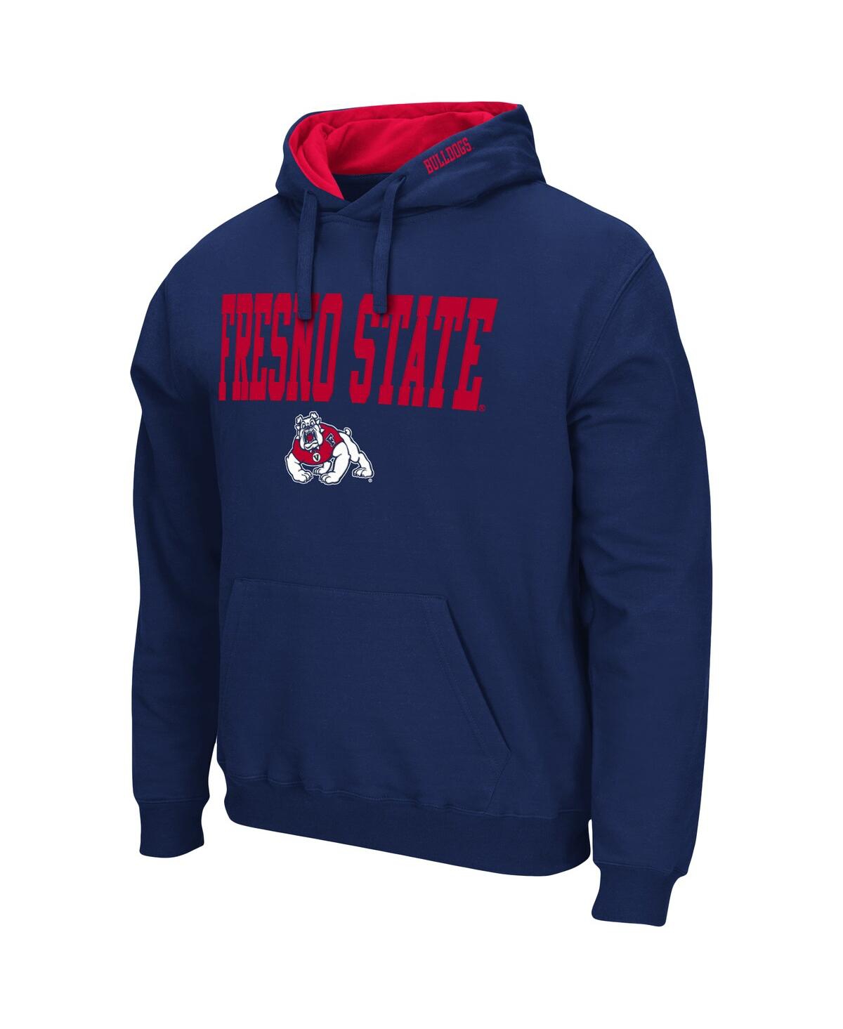 Colosseum Navy Fresno State Bulldogs Arch And Logo Pullover Hoodie In Navy