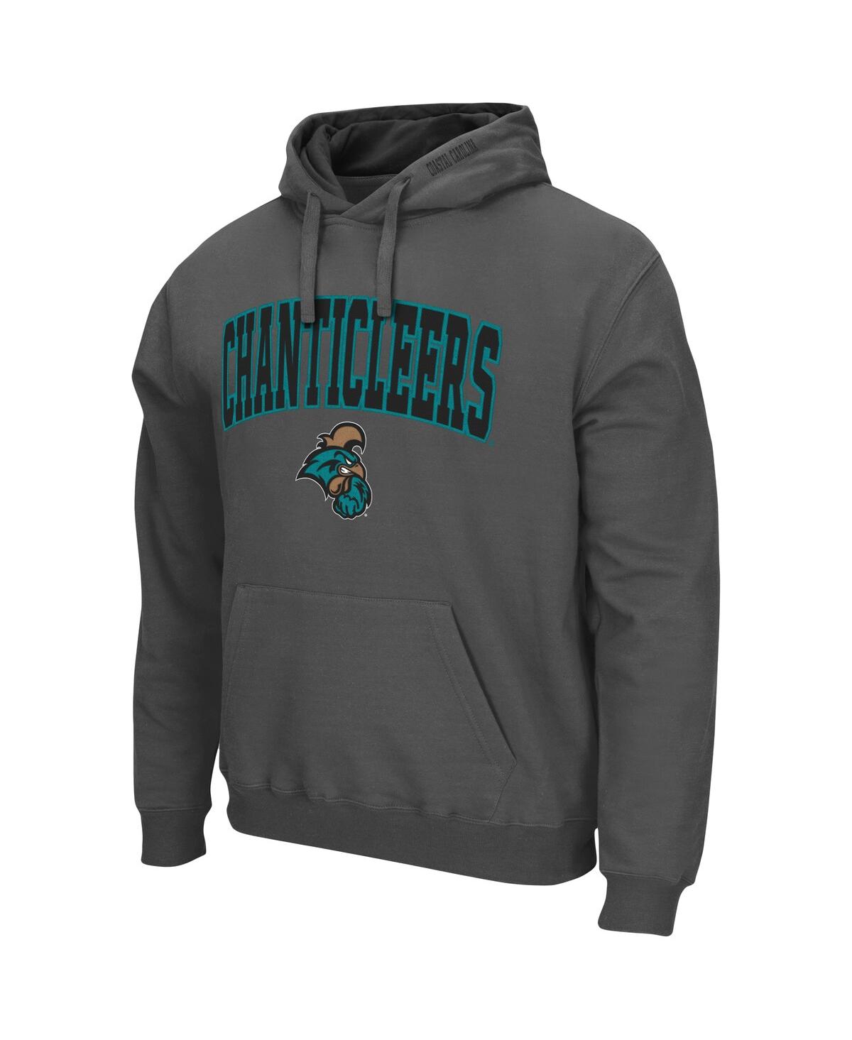 Colosseum Charcoal Coastal Carolina Chanticleers Arch And Logo Pullover Hoodie In Charcoal