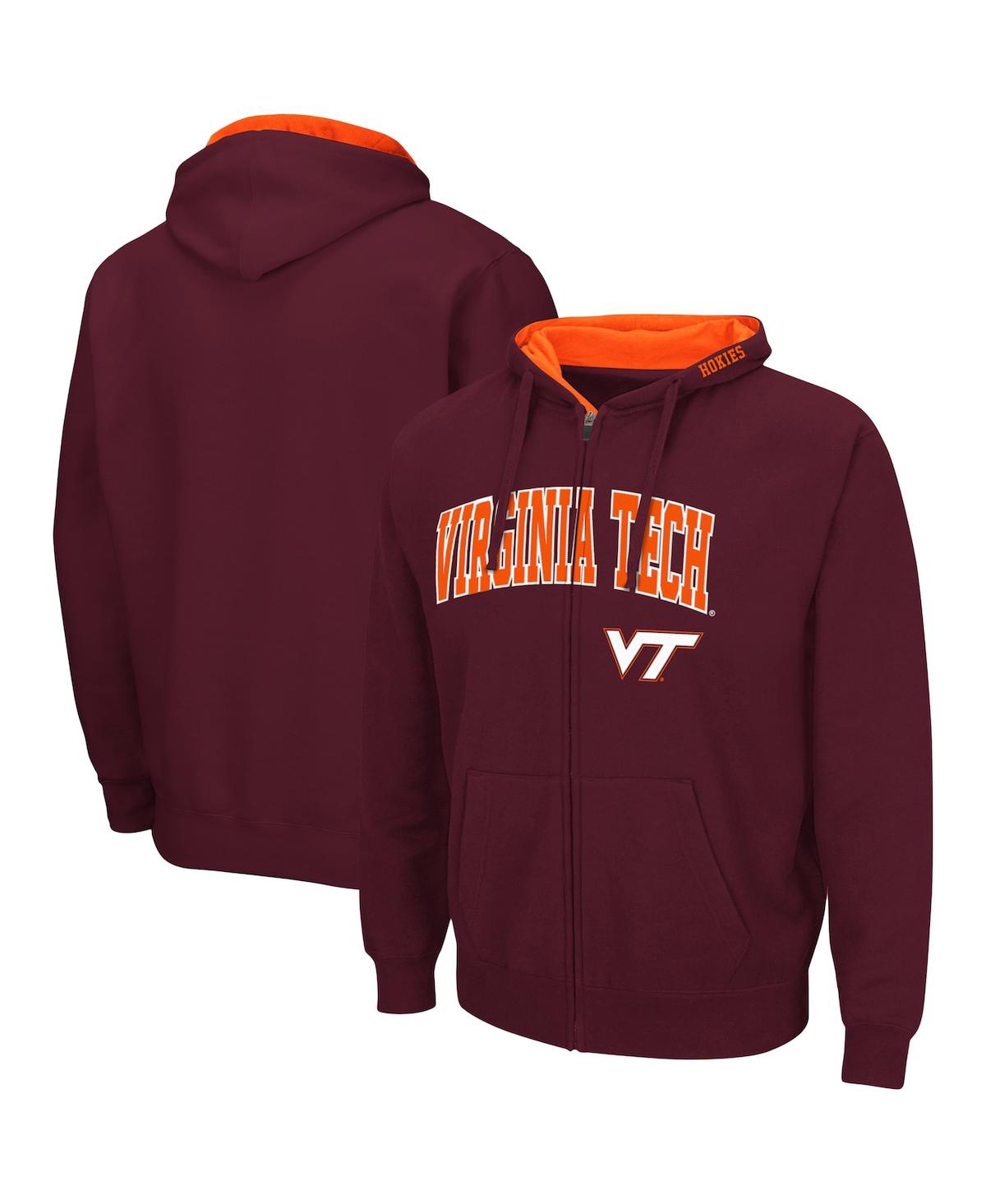 Shop Colosseum Men's  Maroon Virginia Tech Hokies Arch & Logo 3.0 Full-zip Hoodie