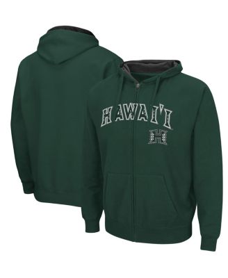 Men's Green Hawaii Warriors Arch and Logo 3.0 Full-Zip Hoodie