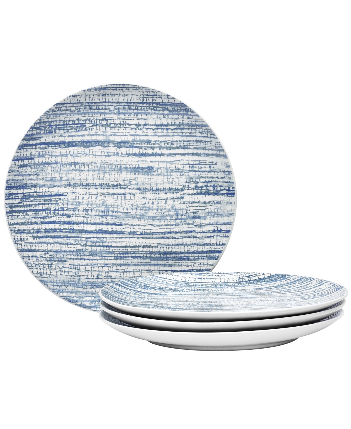 Noritake Colorwave Weave Set Of 4 Accent Plates, 8.25" In Blue
