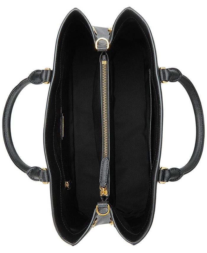Lauren Ralph Lauren Crosshatch Leather Large Hanna Satchel Macy's