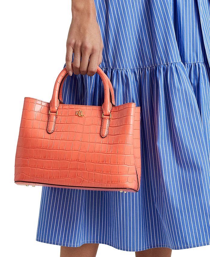 Lauren Ralph Lauren Embossed Leather Medium Marcy Satchel Macy's