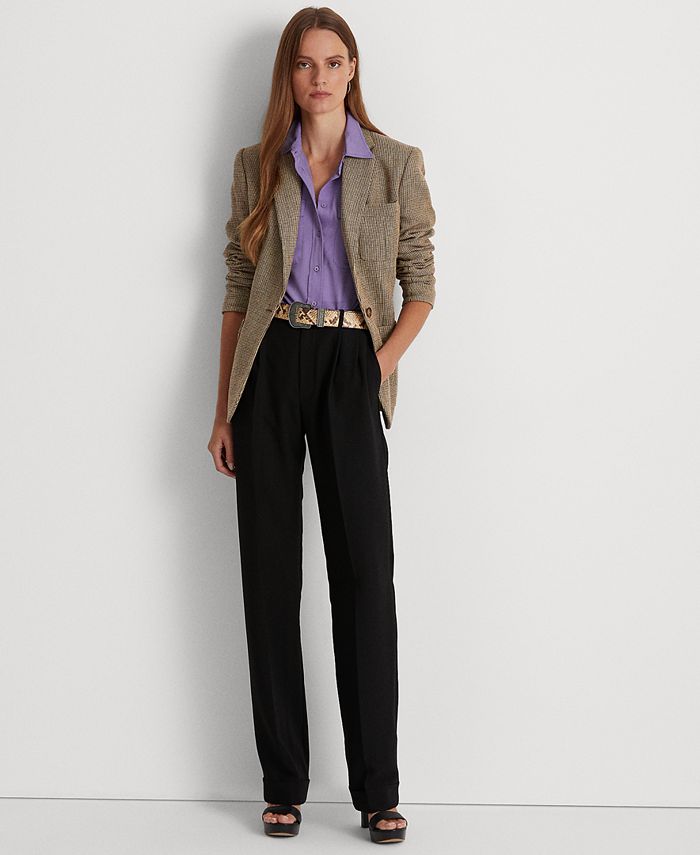 Lauren Ralph Lauren Women's Pleated Sablé Crepe Pants Macy's