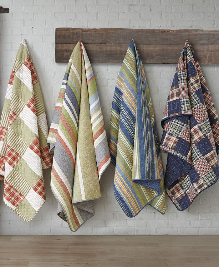 Eddie Bauer Madrona Plaid Blue Reversible 3Piece Full/Queen Quilt Set