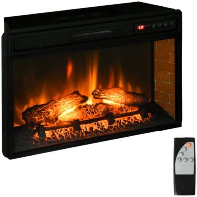 27" 1400W Electric Fake Flame Fireplace Insert Space Heater w/ Remote