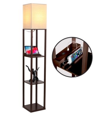Maxwell 63" LED Shelf Lamp with USB Port and Power Outlet