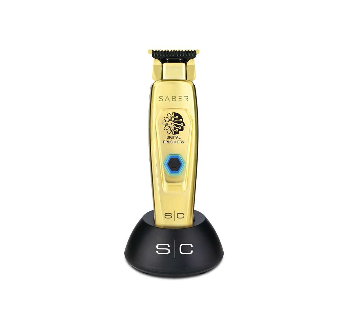 Saber Professional Full Metal Body Digital Brushless Motor Cordless Hair Trimmer - Gold-Tone