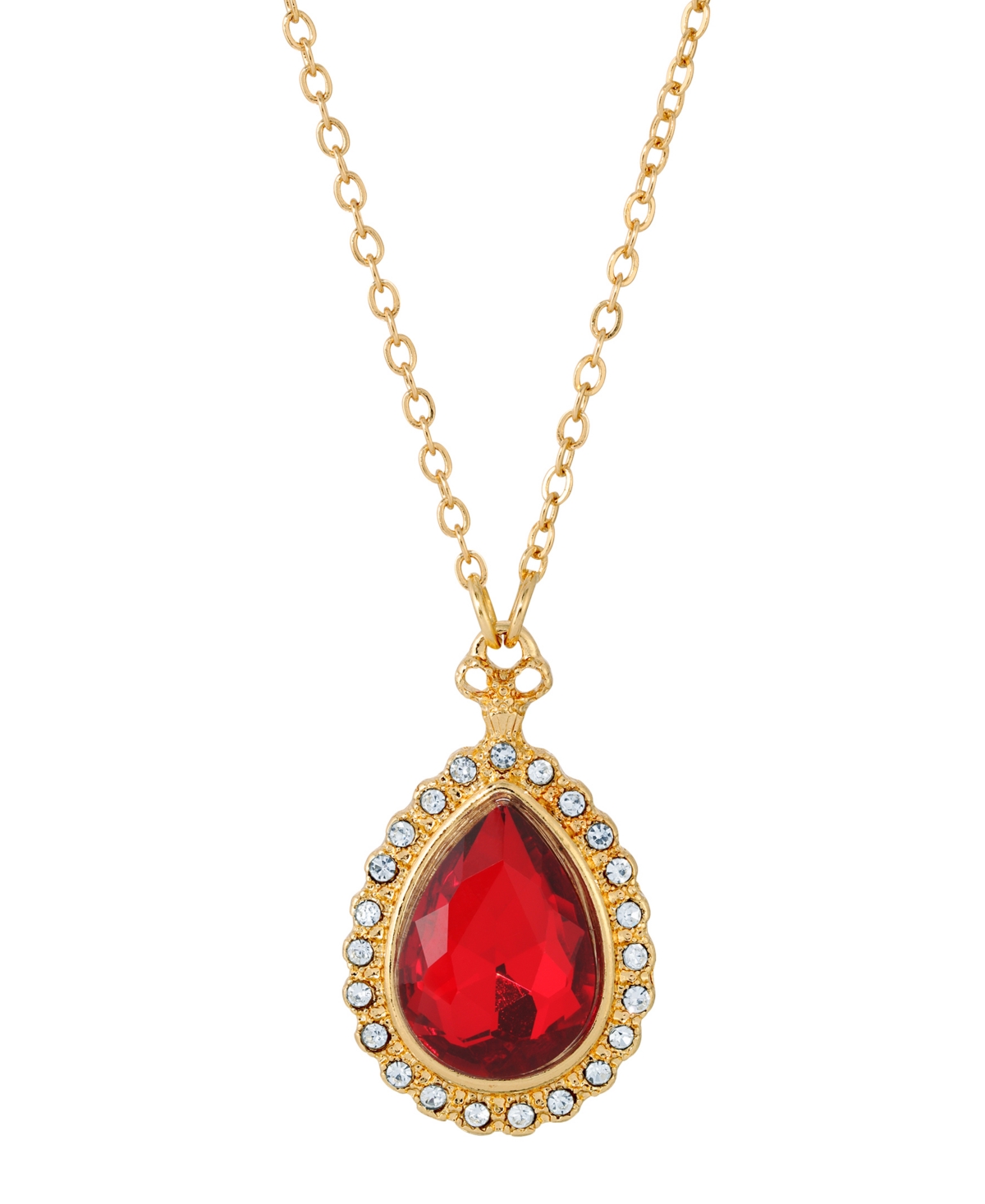 2028 Teardrop Necklace In Red