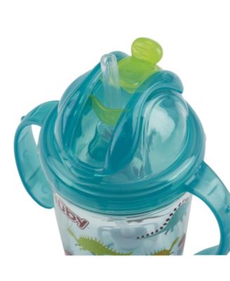 Toddler Tritan No Spill Flip N' Sip Twin Handle 360 Weighted Straw Cup, Blue