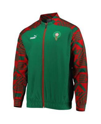Puma Men's Green Morocco National Team Pre-Match Raglan Full-Zip