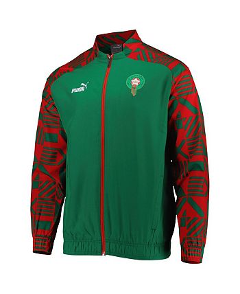 Morocco - Men\'s Training National Full-Zip Team Pre-Match Jacket Macy\'s Puma Green Raglan