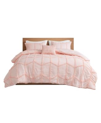 CLOSEOUT! Intelligent Design Jayla 3 Piece Geometric Ruched Ruffle ...