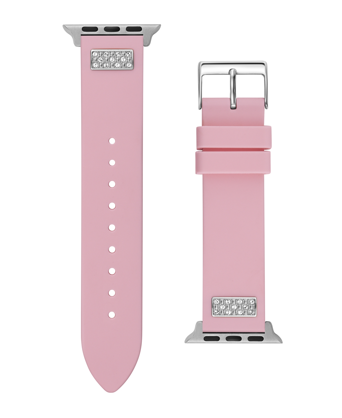 Women's Pink Silicone Strap with Glitz Insert 38mm, 39mm ,40mm Apple Watch Band - Pink