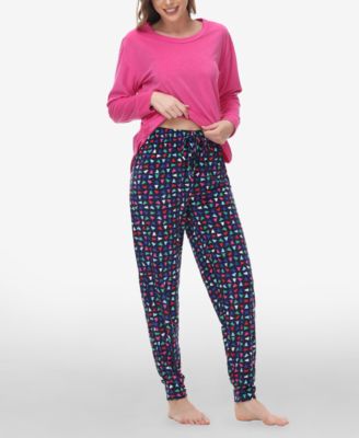 Women's Long Sleeve Crew Top with Jogger, Set of 2