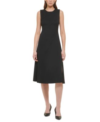 KARL LAGERFELD PARIS - Women's Pont&eacute; Diagonal-Stitch A-Line Dress