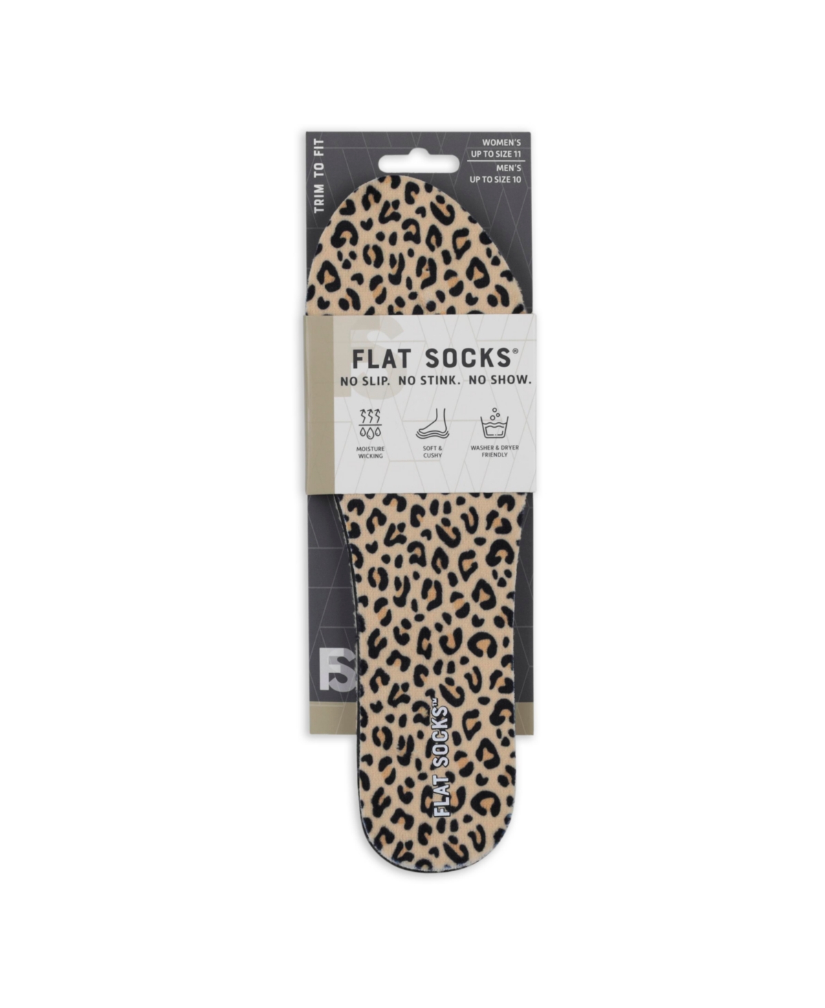 Foot Petals Women's Black, Leopard, Snow Leopard, Flat Socks