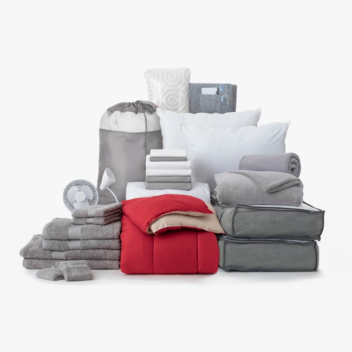 Ocm 28-piece Premium Dorm Essentials Value Pack In Twin Xl For College Dorms In Brick And Burgundy